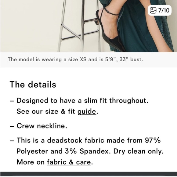 Reformation Kori Knit Dress green - Size S Mermaid Sparkle - Picture 6 of 7